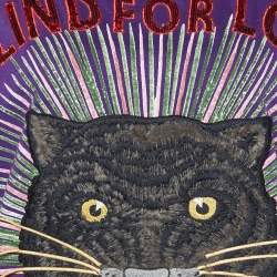 Pre Owned Gucci Purple Cotton Blind For Love Appliqued Crew Neck T-Shirt S