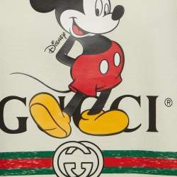 Gucci X Disney Cream Mickey Mouse Print Cotton T-Shirt M