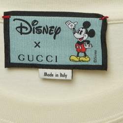Gucci X Disney Cream Mickey Mouse Print Cotton T-Shirt M