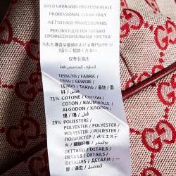 Gucci Red Monogram Jacquard Leather Trimmed Blazer & Skirt Set M