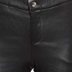 Pre Owned Gucci Black Leather Skinny Pants S