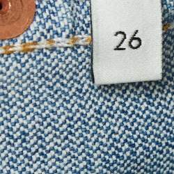 Pre Owned Gucci Blue Washed Denim High-Rise Jeans S Waist 26"