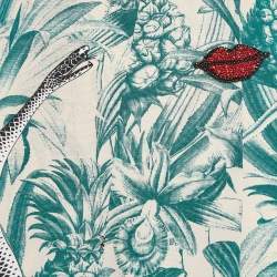 Pre Owned Gucci Green Snake Print Crepe De China Skirt L