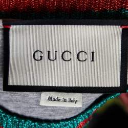 Pre Owned Gucci Black Printed Cotton Knit Sweatshirt M