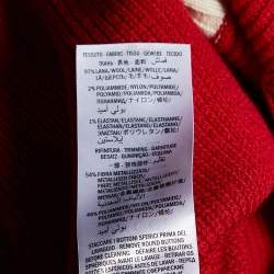 Pre Owned Gucci Red Wool Knit Buttoned Front Cardigan M