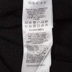 Gucci Black Logo Print Cotton Knit Hooded Dress S