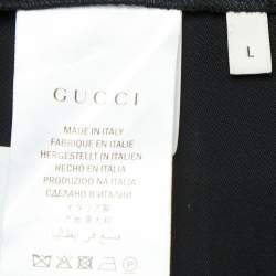 Gucci Black Jersey Ruffled Detail Sheath Dress L