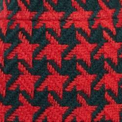 Gucci Red/Green Houndstooth Wool Mini Skirt S