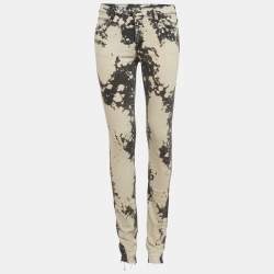 Gucci Grey Abstract Bleach Pattern Denim Embroidered Jeans S Waist 26"