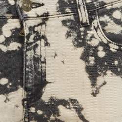 Gucci Grey Abstract Bleach Pattern Denim Embroidered Jeans S Waist 26"