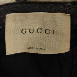 Gucci Grey Abstract Bleach Pattern Denim Embroidered Jeans S Waist 26"