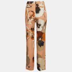 Gucci Pink Silk Printed Trousers M