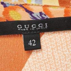 Gucci Multicolor Floral Print Crepe Kimono Shirt M
