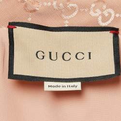 Pre Owned Gucci Pink GG Supreme Cotton Blend Belted Playsuit S