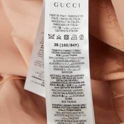 Pre Owned Gucci Pink GG Supreme Cotton Blend Belted Playsuit S
