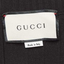 Pre Owned Gucci Black Stretch Knit Rhinestones Detail Pants S