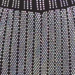 Pre Owned Gucci Black Stretch Knit Rhinestones Detail Pants S