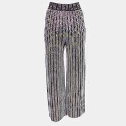Pre Owned Gucci Black Stretch Knit Rhinestones Detail Pants S