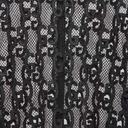 Gucci Black GG Macrame Lace Short Dress M