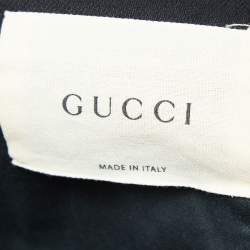 Pre Owned Gucci Black Angry Cat Applique Denim Skinny Jeans M Waist 28"