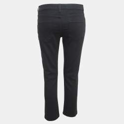 Pre Owned Gucci Black Angry Cat Applique Denim Skinny Jeans M Waist 28"