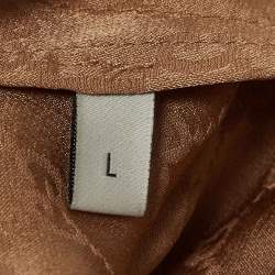 مملوكة مسبقًا Gucci Beige GG Lace Trim Silk Camisole Top L