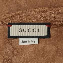 مملوكة مسبقًا Gucci Beige GG Lace Trim Silk Camisole Top L
