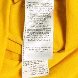 Pre Owned Gucci Yellow Logo Print Coco Capitan Cotton Distressed T-Shirt M