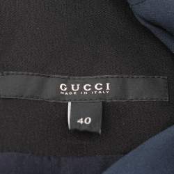 Pre Owned Gucci Navy Blue Crepe Twist Detail Sleeveless Mini Dress S