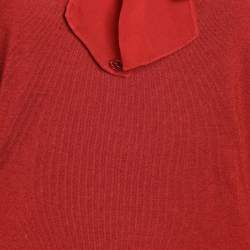 Gucci Burgundy Silk & Wool Knit Midi Dress L