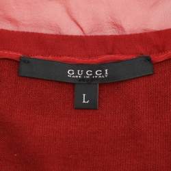 Gucci Burgundy Silk & Wool Knit Midi Dress L