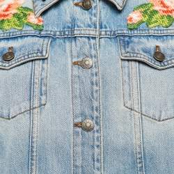 Gucci Blue Embroidered Denim Jacket M