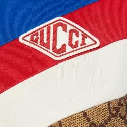 Pre Owned Gucci Brown Monogram Print Jersey Color Block Oversized T-Shirt XXL