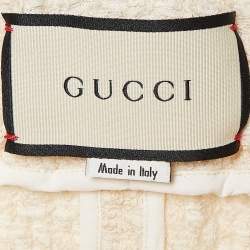 مملوكة مسبقًا Gucci Cream Tweed Modern Future Embroidered Pencil Skirt M