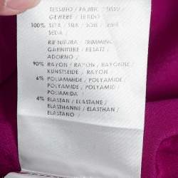 Pre Owned Gucci Magenta Pink Silk Open Back T-Shirt S