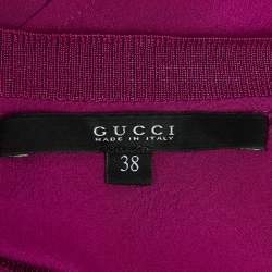 Pre Owned Gucci Magenta Pink Silk Open Back T-Shirt S