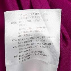 Pre Owned Gucci Magenta Pink Silk Open Back T-Shirt S