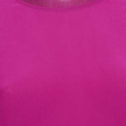 Pre Owned Gucci Magenta Pink Silk Open Back T-Shirt S