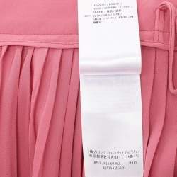Gucci Pink Pleated Silk Midi Skirt M