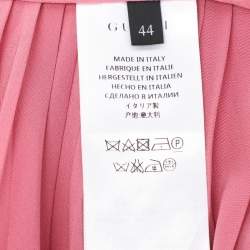 Gucci Pink Pleated Silk Midi Skirt M