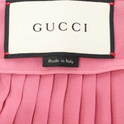 Gucci Pink Pleated Silk Midi Skirt M