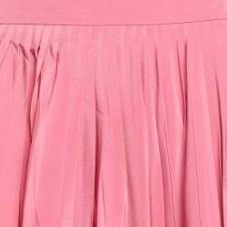 Gucci Pink Pleated Silk Midi Skirt M