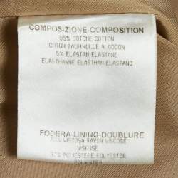 Pre Owned Gucci Brown Cotton GG Badge Detail Knee-Length Skirt M