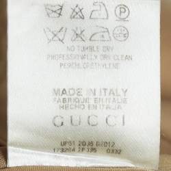 Pre Owned Gucci Brown Cotton GG Badge Detail Knee-Length Skirt M