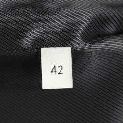 Pre Owned Gucci Black Wool GG Metal Detail Mid-Length Coat M