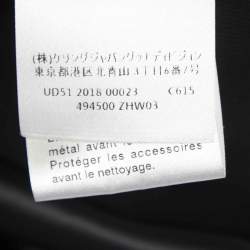 Pre Owned Gucci Black Wool GG Metal Detail Mid-Length Coat M