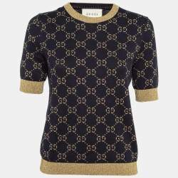 Gucci Navy Blue Zima Lurex Knit Top M