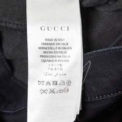 Gucci Black Snake Applique Denim Skinny Fit Jeans S Waist 26"