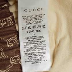 Pre Owned Gucci Olive Green GG Interlocking Print Jersey Cropped Jacket S