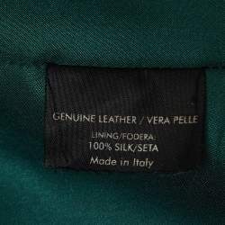 Pre Owned Gucci Green Leather Pleated Crop Leather Jacket M